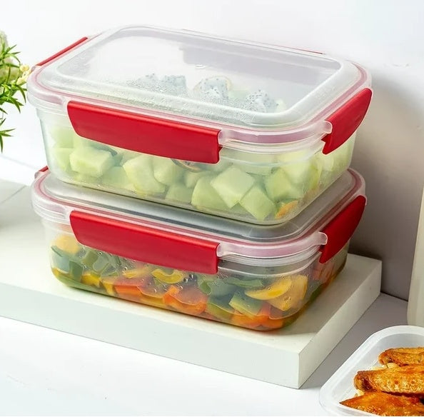 5 Pack Stackable Food Storage Containers Airtight & Leakproof Set Snap Lock Lids