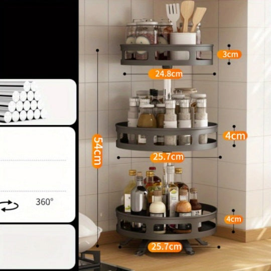 360° Rotating Spice Organizer for Clean, Clutter-Free Kitchens