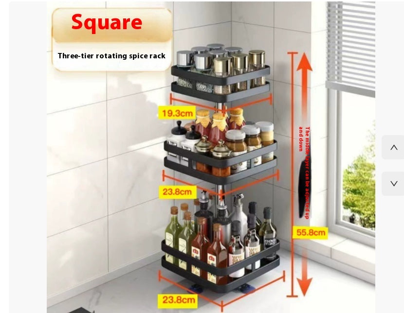 360° Rotating Spice Organizer for Clean, Clutter-Free Kitchens